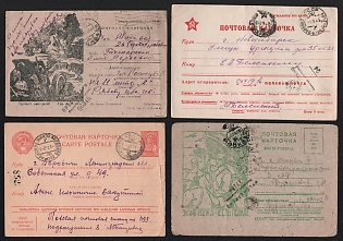 1941-43 Soviet Union, Group of Military Field Post Feldpost Censored Postcards