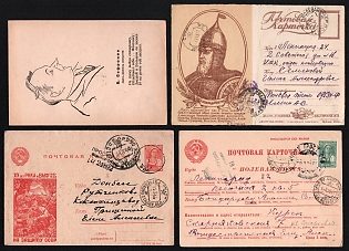 1942-44 Soviet Union, Group of Military Field Post Feldpost Censored Postcards