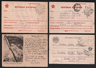 1942-43 Soviet Union, Group of Military Field Post Feldpost Censored Postcards