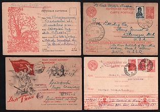 1943-45 Soviet Union, Group of Military Field Post Feldpost Censored Postcards