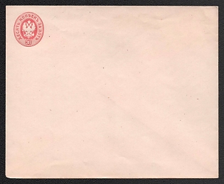 1868 30k Stamped Envelope, Postal Stationery, Proof, Сarmine pink, Enlarged letters, Unapproved stamp design, 140x110mm, 2nd edition, 8th Issue