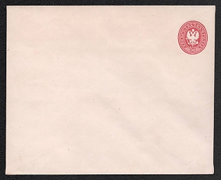 1872 30k Stamped Envelope, Postal Stationery, Thin background mesh on oval, Carmine pink, 11th Issue