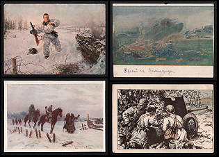 1943-55 Soviet Union, Group of Military Postcards