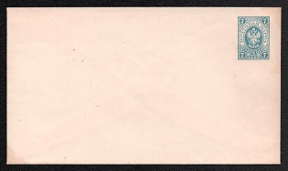 1883-85 7k Stamped Envelope, Postal Stationery, Blue, 143x81mm, 15th Issue
