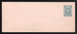 1883-85 7k Stamped Envelope, Postal Stationery, Blue, 145x60mm, 15th Issue