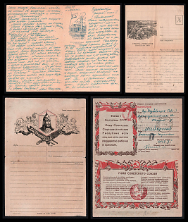 1943-45 Soviet Union, Group of Military Field Post Feldpost Censored Postcards