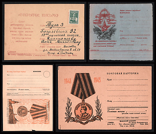 1944-45 Soviet Union, Group of Military Field Post Feldpost Postcards