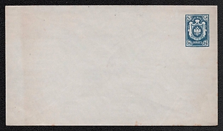 1883-85 14k Stamped Envelope, Postal Stationery, Blue, 139x111mm, 15th Issue