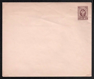 1889-90 5k Stamped Envelope, Postal Stationery, Lightning, Triangular valve, Lilac, 144x120mm, 16th Issue