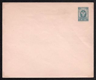 1889-90 7k Stamped Envelope, Postal Stationery, Lightning, Triangular valve, Blue, 144x120mm, 16th Issue