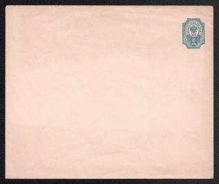 1889-90 10k Stamped Envelope, Postal Stationery, Lightning, Triangular valve, Blue, 144x120mm, 16th Issue