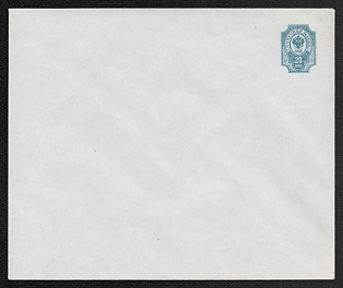 1889-90 20k Stamped Envelope, Postal Stationery, Lightning, Triangular valve, Blue, Gray-blue paper, 144x120mm, 16th Issue