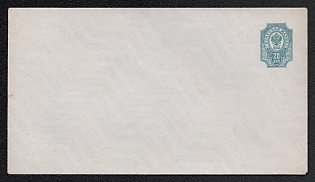 1889-90 20k Stamped Envelope, Postal Stationery, Blue, 143x81mm, 16th Issue