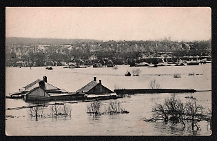 1908 'Flood in Moscow in April 1908. Sparrow Hills from the Convent', Russian Empire, Picture Postcard, Mint