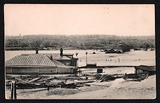 1908 'Flood in Moscow in April 1908. Views of Vegetable Gardens Near Sparrow Hills', Russian Empire, Picture Postcard, Mint