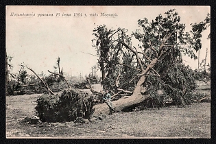 1904 'The Aftermath of the June 16, 1904 Hurricane Near Moscow', Russian Empire, Picture Postcard, Mint