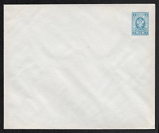 1913 7k Stamped Envelope, Postal Stationery, Sky blue, 144x120mm, 21st Issue