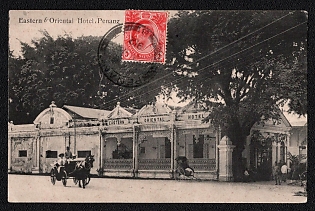 1912 (22 Aug) International post card from Penang (Straits Settlements) to Boulder, Colorado (USA), franked with 3c (Straits Settlements), canceled by Penang postmark. No arrival postmark