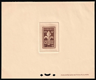 1947 5f France, Proof Sheetlet, Epreuve de Luxe, Deluxe Presentation Miniature Sheet