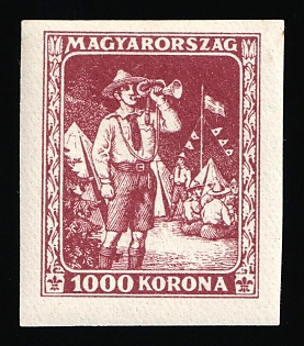 1925 1000k Hungary, Imperforate