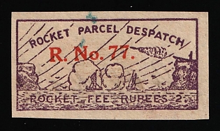 1935 2rp India, British Colonies, 'Rocket № 77' Stephen H. Smith Pioneer Rocket Mail, Vignette, Autograph