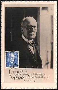 1944 (21 Nov) French Republic, '100th Anniversary of the Birth of Edouard Branly', Commemorative Picture Postard franked with 4f