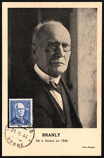1944 (21 Nov) French Republic, '100th Anniversary of the Birth of Edouard Branly', Commemorative Picture Postard franked with 4f