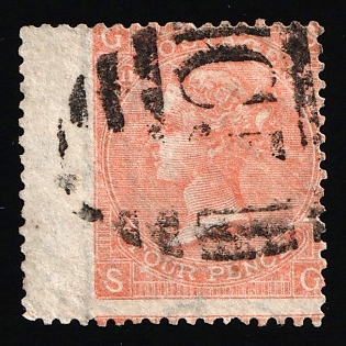 1865-79 4d British Post Offices in Danich West Indies, St Thomas, Vertical Oval ‘C51’ Type of Obliterator, Plate Number '11', SHIFTED Perforation