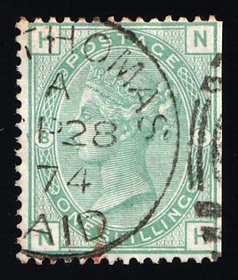 1865-79 1s British Post Offices in Danich West Indies, St Thomas, Сircle ‘St Thomas’ Type of Obliterator, Plates '8'