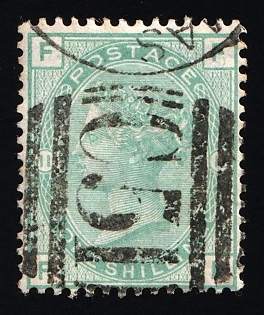 1865-79 1s British Post Offices in Danich West Indies, St Thomas, Vertical Oval ‘C51’ Type of Obliterator, Plate Number '11'