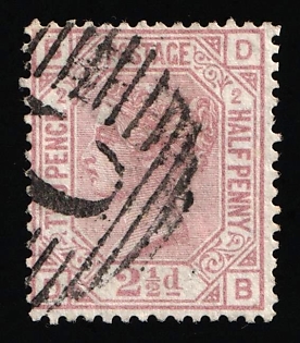 1853-83 2,5d British Post Offices in Turkish Empire, Constantinople, Vertical Oval ‘C’ Type of Obliterator, Plate Number '2'