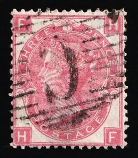 1853-83 3d British Post Offices in Turkish Empire, Constantinople, Vertical Oval ‘C’ Type of Obliterator, Plate Number '5'