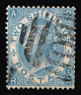 1858-1879 2s British Post Offices in Egypt, Alexandria, Vertical Oval ‘B01’ Type of Obliterator, Plate Number '1'