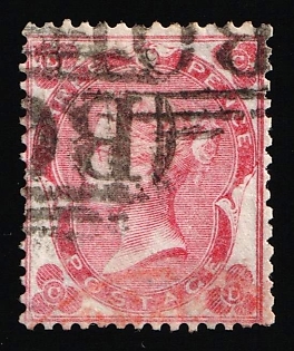 1858-1879 2s British Post Offices in Egypt, Alexandria, Vertical Oval ‘B01’ Type of Obliterator