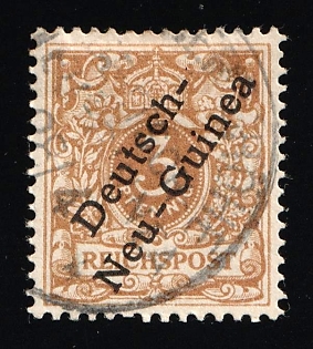 1898 3pf New Guinea, German Colonies, Germany, Light Brown Color, Signed