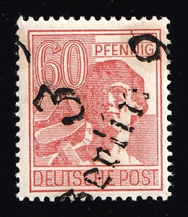 1948 60pf District 3 Berlin 9 Main Post Office, Berlin Emergency Issue, Soviet Russian Zone of Occupation, Germany, Signed