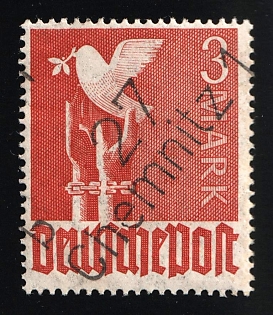 1948 3m District 27 Chemnitz 1 Main Post Office, Berlin Emergency Issue, Soviet Russian Zone of Occupation, Germany