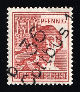 1948 60pf District 36 Cottbus 1 Main Post Office, Berlin Emergency Issue, Soviet Russian Zone of Occupation, Germany