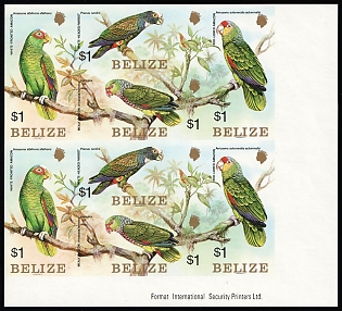1984 Belize, Proofs, Imperforate Stamps, Pairs, Complete Set