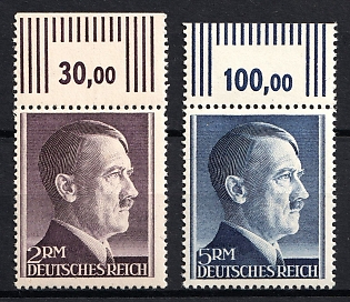 1942 Third Reich, Germany, Margins, Plate Numbers