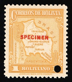 1935 1b Plurinational State of Bolivia, Specimen, Annulated