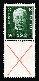 1927 8pf Weimar Republic, Germany, Se-tenant, Zusammendrucke
