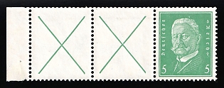 1928 5pf Weimar Republic, Germany, Se-tenant, Zusammendrucke