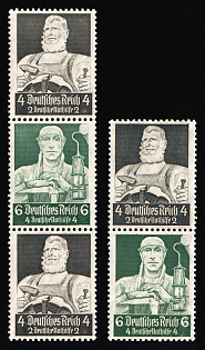 1934 Third Reich, Germany, Se-tenants, Zusammendrucke
