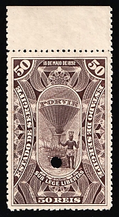 1892-94 50r Federative Republic of Brazil, Revenue, Annulated, Margin