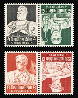1934 Third Reich, Germany, Se-tenant, Zusammendrucke