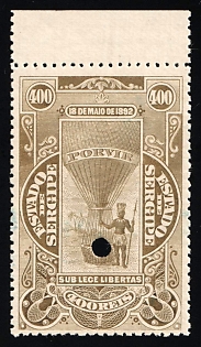 1892-94 400r Federative Republic of Brazil, Revenue, Annulated, Margin