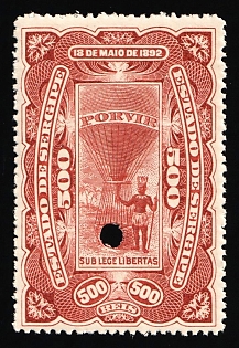 1892-94 500r Federative Republic of Brazil, Revenue, Annulated