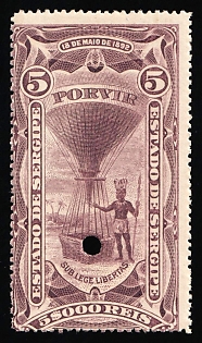1892-94 5000r Federative Republic of Brazil, Revenue, Annulated
