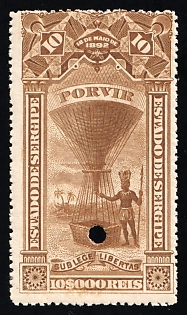 1892-94 10000r Federative Republic of Brazil, Revenue, Annulated
